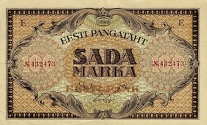 Estonian Mark Banknote