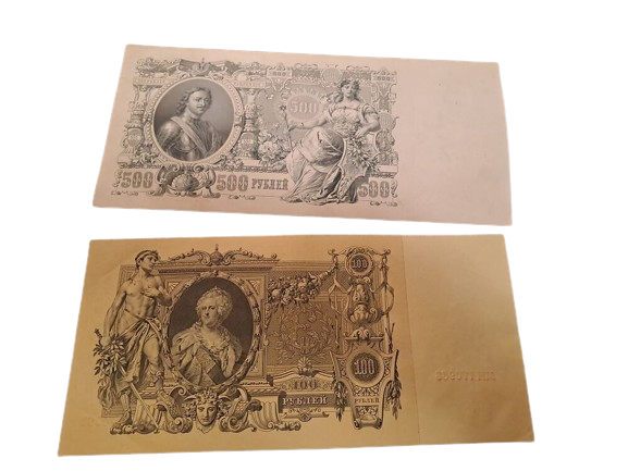 100 and 500 Ruble Banknotes